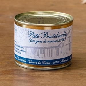 Boîte de pâté Bastebieille au foie gras de canard 30 %, 180 g, bandeau bleu