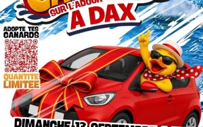 Affiche de la 1re Grande Course de Canards sur l'Adour à Dax le 13 septembre 2026